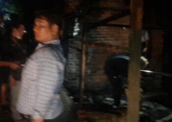 Kebakaran di Gang Kelinci, Polsek Siantar Martoba Olah TKP.