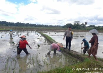 Musim Tanam Padi, Bhabinkamtibmas Simarimbun Sambangi Warga Binaan.