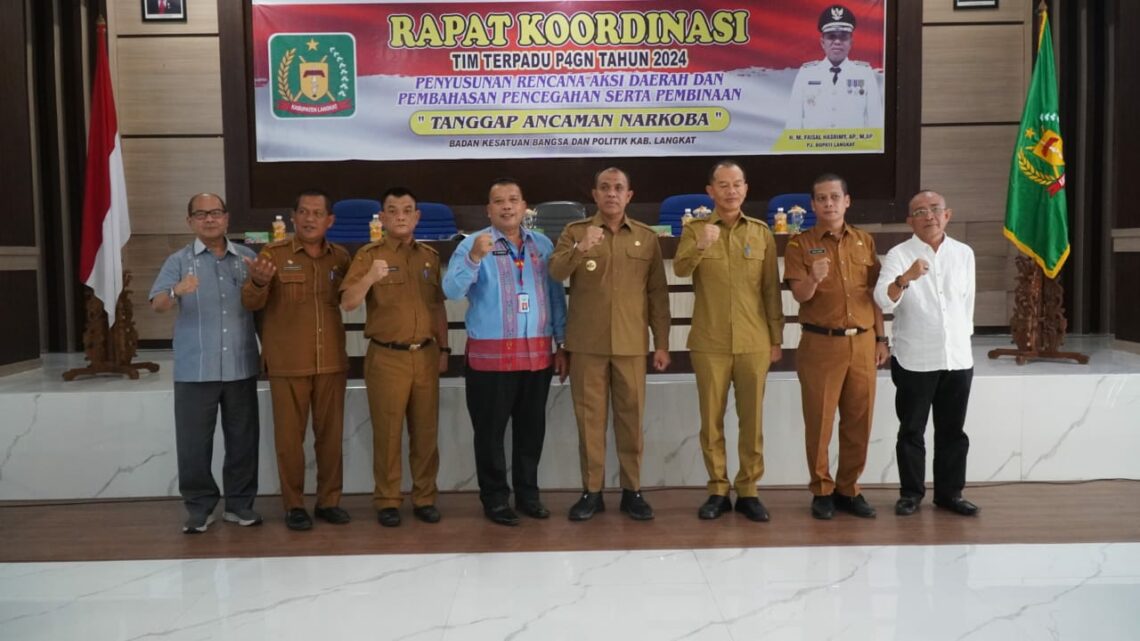 Gelar Rapat Koordinasi Tim Terpadu Pencegahan P4GN Tahun 2024, Bentuk Keseriusan Pj Bupati Langkat Berantas Narkoba.