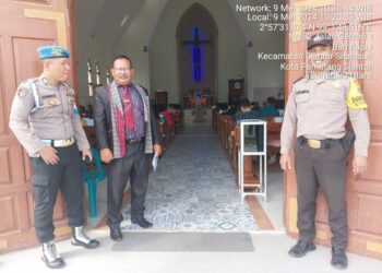Peringatan Hari Kenaikan Yesus Kristus, Polres Pematangsiantar Lakukan Pengamanan Gereja.
