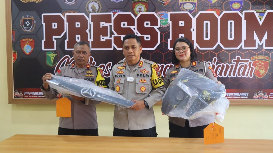 Polres Pematangsiantar Lakukan Kingrensi Press Tentang Pelaku Pengemudi Mobil Ayla Tabrak Tiga Pemuda Depan Kampus Nommensen.