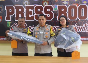 Polres Pematangsiantar Lakukan Kingrensi Press Tentang Pelaku Pengemudi Mobil Ayla Tabrak Tiga Pemuda Depan Kampus Nommensen.