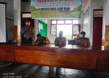 Polsek Siantar Marihat Hadiri Lokakarya Mini Lintas Sektoral Puskesmas Bah Biak.