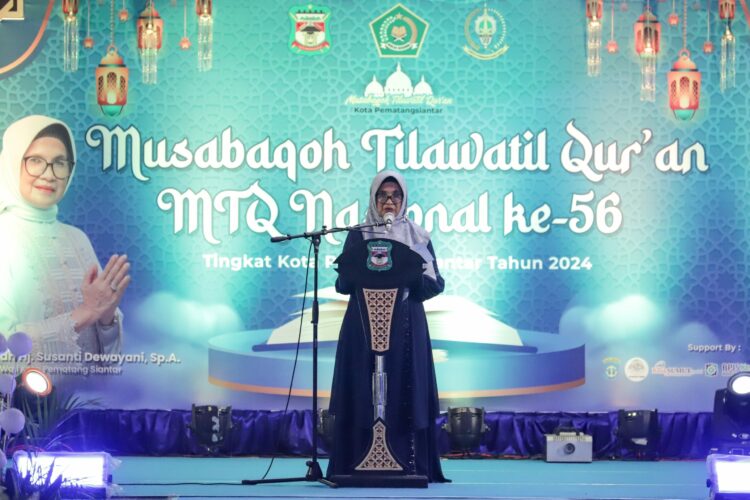 Wali Kota Pematangsiantar dr. Susanti Dewayani SpA Tutup Secara Resmi MTQN Ke - 56 Tingkat Kota Pematangsiantar Tahun 2024.