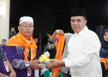 Pj Bupati Langkat Faisal Hasrimy Lepas 113 Jemaah Calon Haji Kloter 7 Kabupaten Langkat Ba'da Shubuh.