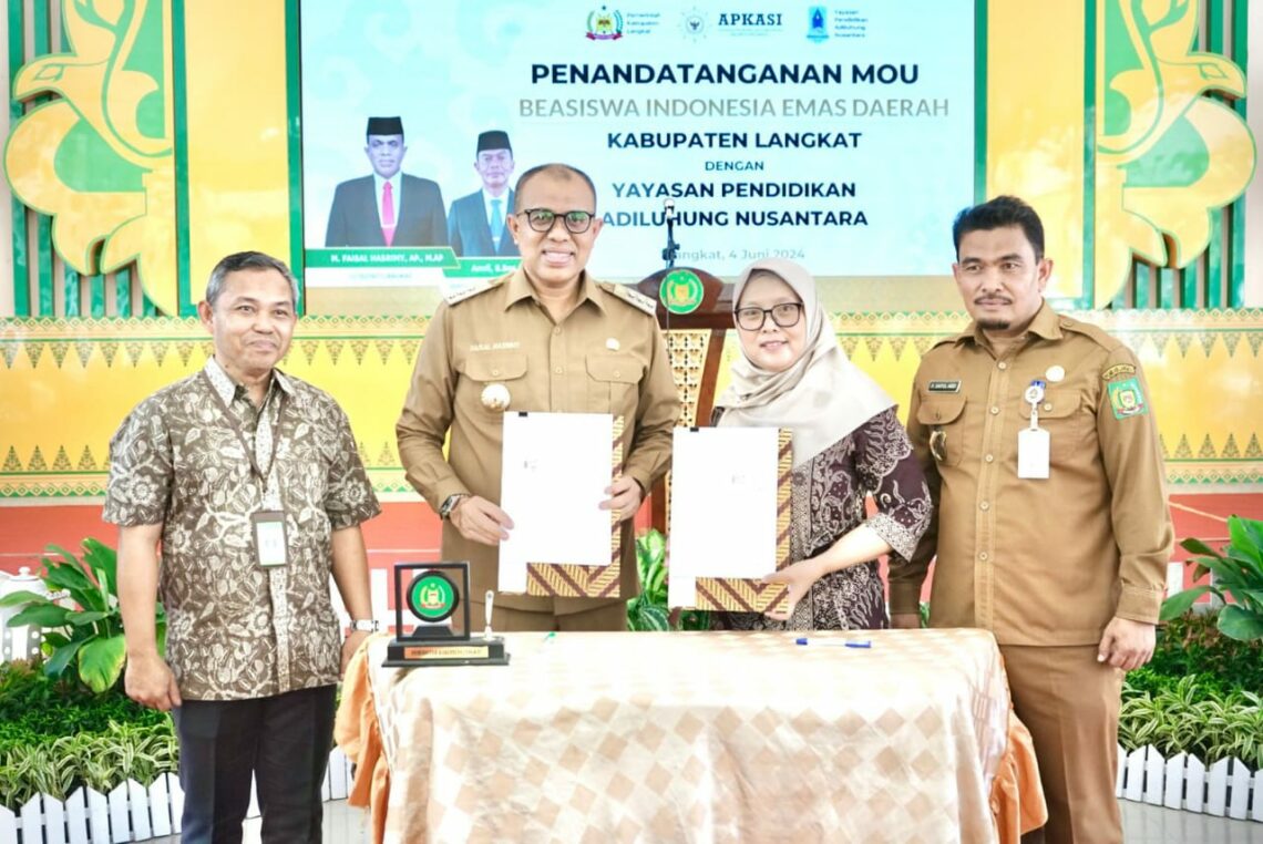 PJ. Bupati Langkat Tandatangani MoU Kerjasama Dengan Yayasan Adihulung Pendidikan Nusantara.