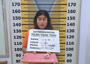 Pelaku di amankan di Polres Tebingtinggi.