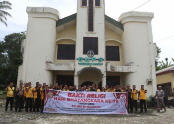 Polres Simalungun Gelar Bakti Religi di Tempat Ibadah Untuk Peringati Hari Bhayangkara Ke - 78.