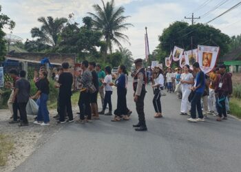 Polsek Tanah Jawa Resor Simalungun Amankan Pawai Christ the King Youth Day.