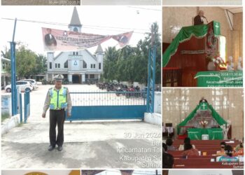 Polsek Tanah Jawa Resor Simalungun Amankan Ibadah Minggu Dengan Program Minggu Kasih.