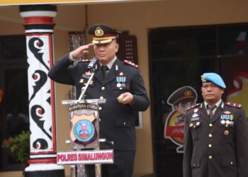 Kapolres Simalungun Pimpin Upacara Peringatan HUT Bhayangkara Ke - 78, Berlangsung Khidmat.
