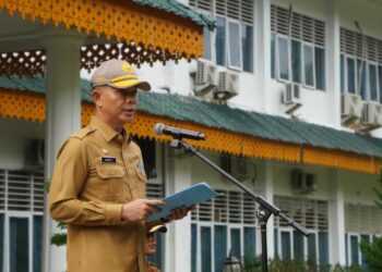 Sekda Langkat Amril Pimpin Apel Gabungan Pemerintah Kabupaten Langkat.