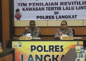Polres Langkat ikuti penilaian Revitalisasi Kawasan Tertib Lalulintas.