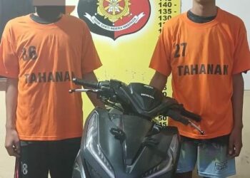 Polsek Perdagangan Resor Simalungun Berhasil Tangkap Dua Tersangka Pencurian Sepeda Motor.