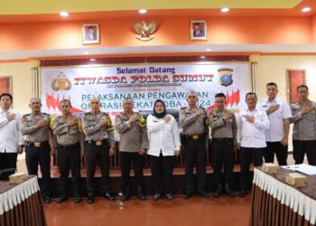 Polres Pematangsiantar Sambut Kunker Itwasda Polda Sumut Dalam Rangka Pengawasan Operasi Pekat Toba 2024.