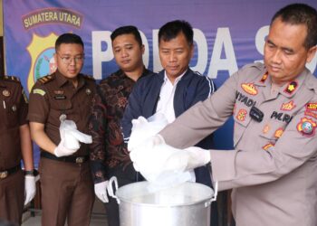 Polres Tebingtinggi Gelar Pemusnaan Barang Bukti Narkotika Jenis Sabu  Yang di Pimpin Waka Polres  Kompol Slamet Riyadi SH, MH.