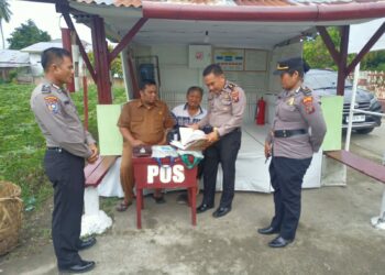 Sat Binmas Polres Tebingtinggi Terima Kunjungan Kasi Korwas Polda Sumut Kompol Leo Sembiring SH, MH Dalam Rangka Penilaian Satkamling Merah Putih Kecamatan Padang Hilir.