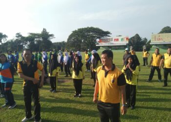 Polsek Bangun Hadiri Kegiatan Senam Kerukunan FKUB & Peletakan Batu Pertama Kantor FKUB di Siantar.