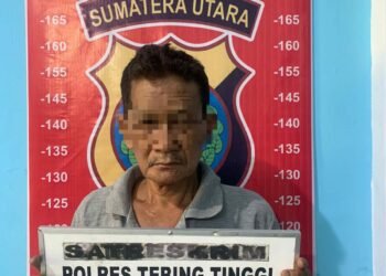 Pelaku Diamankan Polres Tebingtinggi.