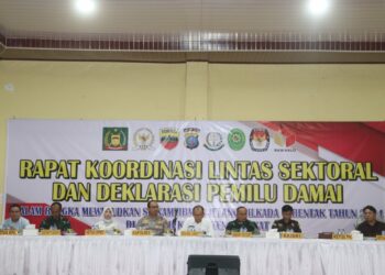 Polres Langkat Laksanakan Rakor Lintas Sektoral & Deklarasi Pemilu Damai.
