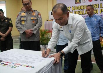 Pj Bupati Langkat Faisal Hasrimy Tekankan Pentingnya Kolaborasi Lintas Sektoral Untuk Sukseskan Pilkada Damai 2024.