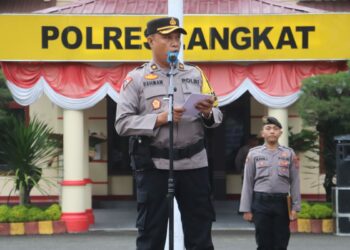 Polres Langkat Gelar Apel Pasukan Operasi Mantap Praja Toba 2024.