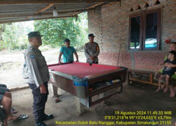 Polsek Serbelawan Lakukan Patroli Dialogis di Nagori Dolok Ilir I, Beri Himbauan Terkait Bahaya Perjudian & Narkoba.