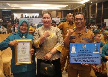 Semangat Kolaborasi Bawa Desa Suka Makmur Raih Juara 1 PTP2WKSS Tingkat Sumut, Ny. Uke Retno Faisal Hasrimy Sangat Salut & Bangga.