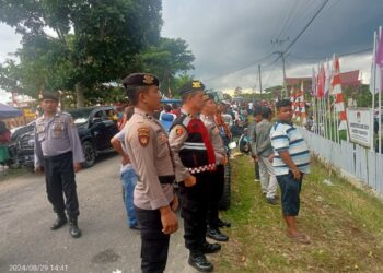 Sat Samapta Polres Simalungun Amankan Proses Pendaftaran Bupati & Wakil Bupati Simalungun di Kantor KPU.