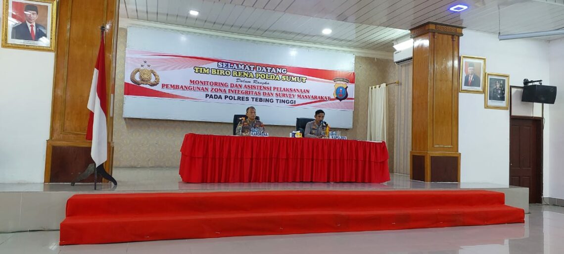 Kabag Ren Polres Simalungun Ikuti Monitoring & Asistensi Pembangunan Zona Integritas Bersama Karo Rena Polda Sumut.