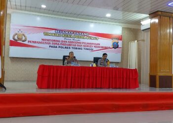 Kabag Ren Polres Simalungun Ikuti Monitoring & Asistensi Pembangunan Zona Integritas Bersama Karo Rena Polda Sumut.