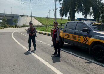 Patroli Dialogis Personel Sat Samapta Polres Langkat Pastikan Kamtibmas Tetap Aman.