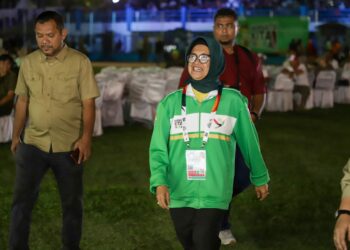 Wali Kota Pematangsiantar dr. Susanti Hadiri Upacara Pembukaan Pekan Olahraga Nasional (PON) XXI Tahun 2024 Wilayah Sumut di Stadion Baharudin Siregar, Lubuk Pakam.