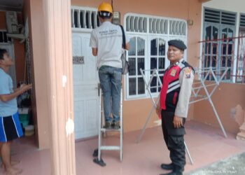 Operasi P2TL, Personil Sat Samapta Kawal Petugas PLN UP3 Kota Pematangsiantar.