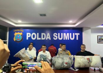 Jatanras Dit Reskrimum Polda Sumut Tangkap 5 Orang Pelaku Penemuan Mayat Korban Pembunuhan di Karo.