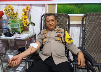 Polres Langkat Laksanakan Donor Darah di Hari Jadi Humas Polri ke - 73.
