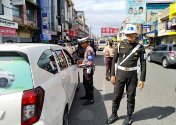 Polres Pematangsiantar Gelar Razia Gabungan Operasi Kepatuhan Pajak Kendaraan Bermotor.