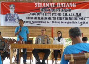 Kapolres Langkat Hadiri Deklarasi Relawan Anti Narkoba di Desa Namosialang.