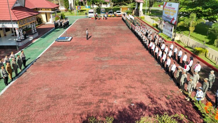 Polres Simalungun Gelar Apel Pasukan Pengamanan Kejuaraan Dunia Aquabike 2024.