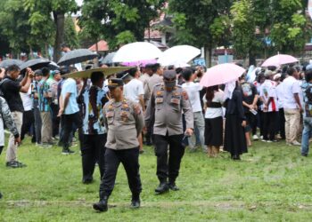 Ratusan Personel Polres Pematangsiantar Amankan Kampanye Terbuka Di Lapangan Adam Malik.