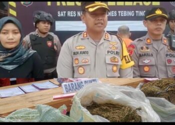 Kapolres Tebingtinggi Paparkan Penangkapan Ganja Seberat 50.7 Kg.