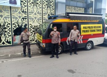 Binmas Pilres Tebingtinggi  Patroli Berikan Himbauan Kepada Masyarakat. dalam rangka Nataru.