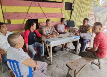 Polsek Padang Hilir Sambangi Warga Sampaikan Pesan Kamtibmas.