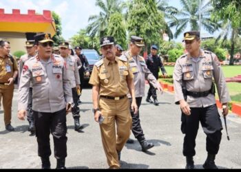 Pj. Walikota & Kapolres Tebingtinggi Sambut Kunjungan Kapolda Sumut.