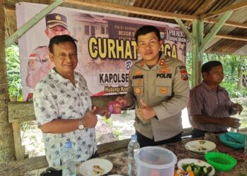 Kapolres Simalungun AKBP Ronald F.C Sipayung, S.H., S.I.K., M.H , Dengan Didampingi Kapolsek Tanah Jawa KOMPOL Manson Nainggolan, SH., M.Si, Melaksanakan Kegiatan Program Quick Wins Presisi Polres Simalungun Bertajuk Jumat Curhat.