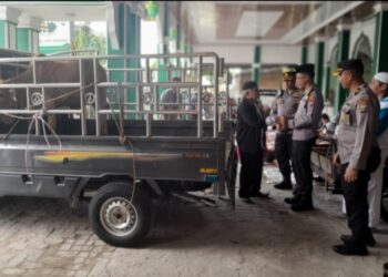 Kapolres Tebingtinggi Serahkan Hewan  Kurban Ke MUI.