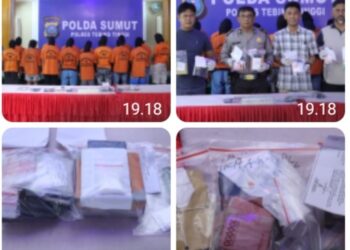 Para Pelaku & Barang Bukti Diamankan  Polres Tebingtinggi.