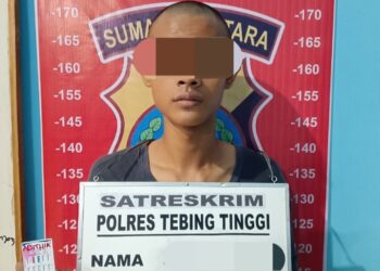 Pelaku Diamankan Polres Tebingtinggi.