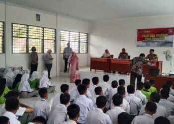 Polres Tebingtinggi Sosialisasi Narkoba di SMK N 4 di Jalan A Hamid.
