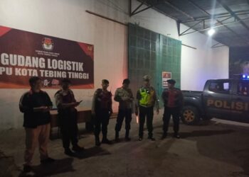 Jelang Pemilu  Polres Tebingtinggi Tingkatkan Penjagaan di Kantor KPU & Bawaslu.